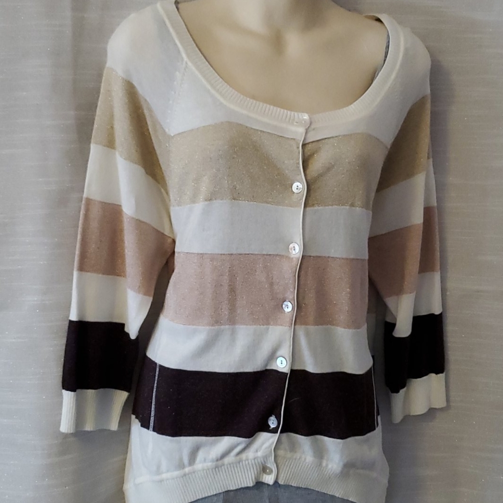 Metallic stripes sweater